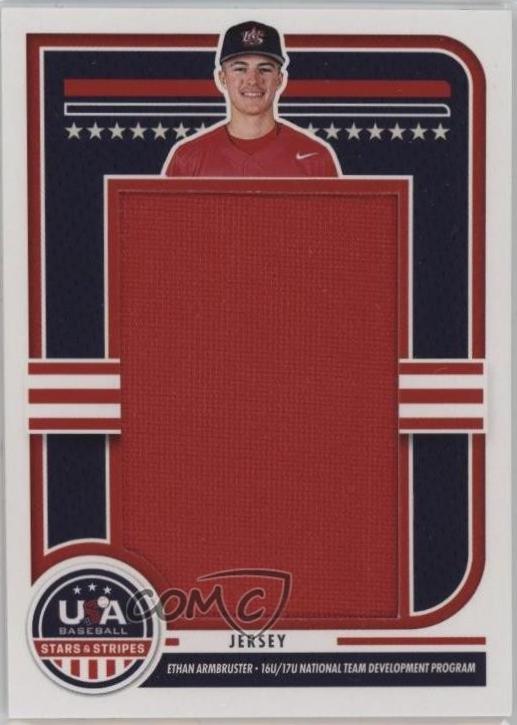 Ethan Armbruster #JMJ-WU 2025 Panini Stars & Stripes Baseball Jumbo Material Jersey