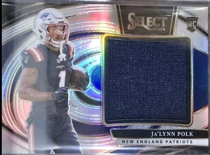 Ja'Lynn Polk #15 2024 Panini Select Jumbo Rookie Swatch Prizm Football