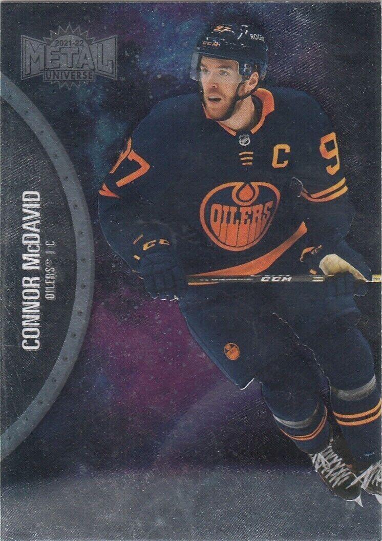 Connor McDavid #1 Hockey Cards 2021 Skybox Metal Universe