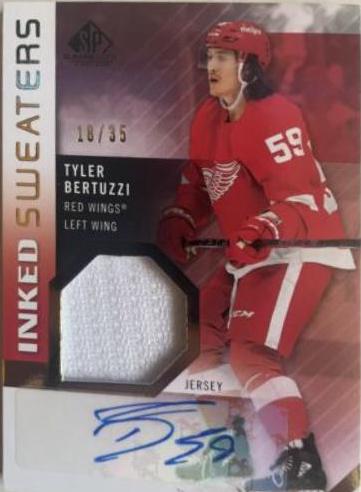 Tyler Bertuzzi #IS-TB Hockey Cards 2021 SP Game Used Inked Sweaters Autograph