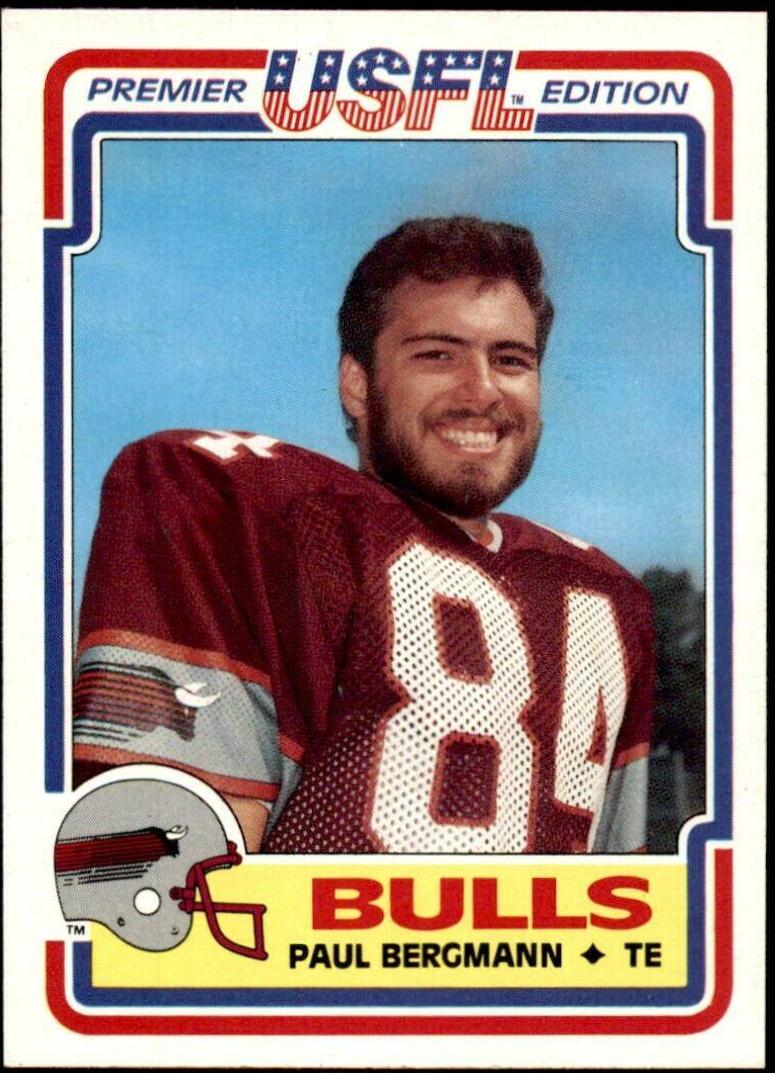 Paul Bergmann #39 Football Cards 1984 Topps USFL