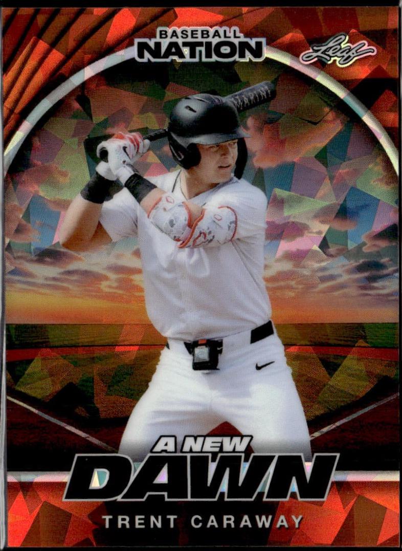 Trent Caraway #NB-98 2025 Leaf Baseball Nation New Dawn