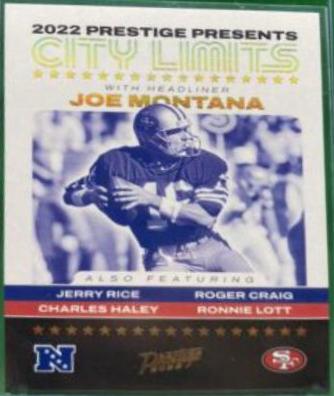 Joe Montana #CL-9 Football Cards 2022 Panini Prestige City Limits