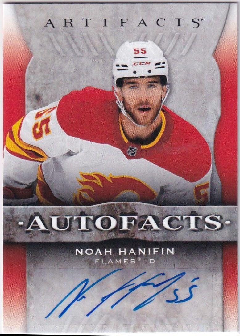 Noah Hanifin #AF-NO Hockey Cards 2021 Upper Deck Artifacts Auto Facts