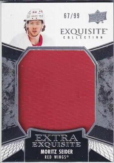 Moritz Seider #ECE-MS Hockey Cards 2024 Upper Deck Black Diamond Extra Exquisite Jersey