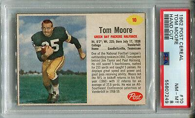 Tom Moore #10 Football Cards 1962 Post Cereal