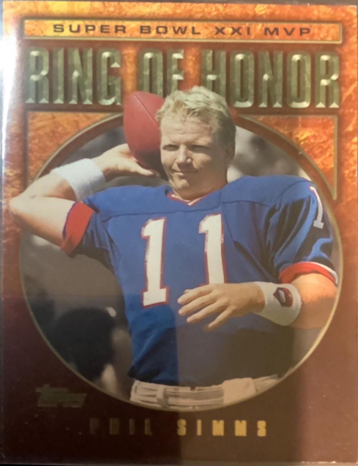 Phil Simms #PS21 Football Cards 2002 Topps Ring of Honor