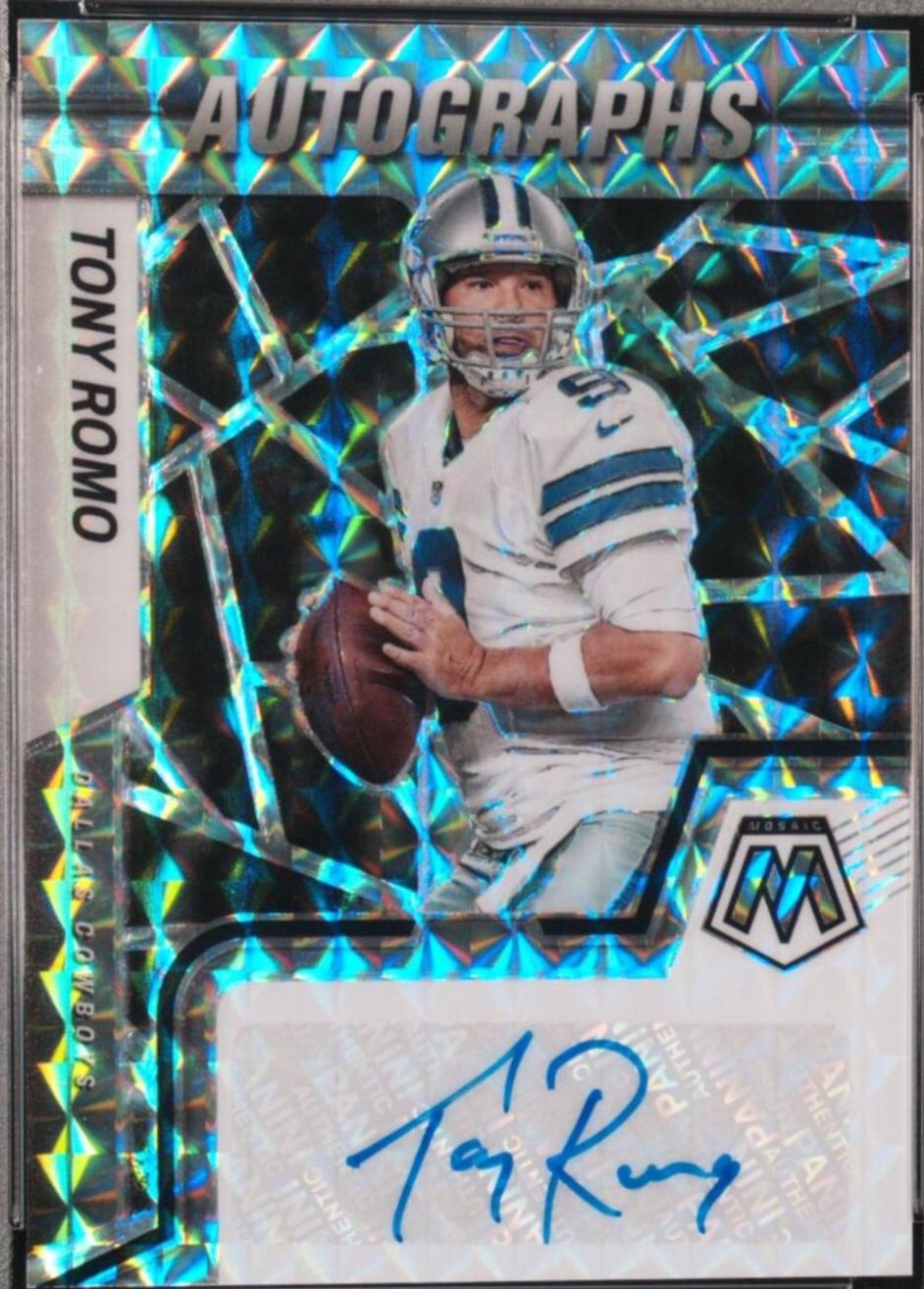 Tony Romo #AM-TR Football Cards 2022 Panini Mosaic Autographs