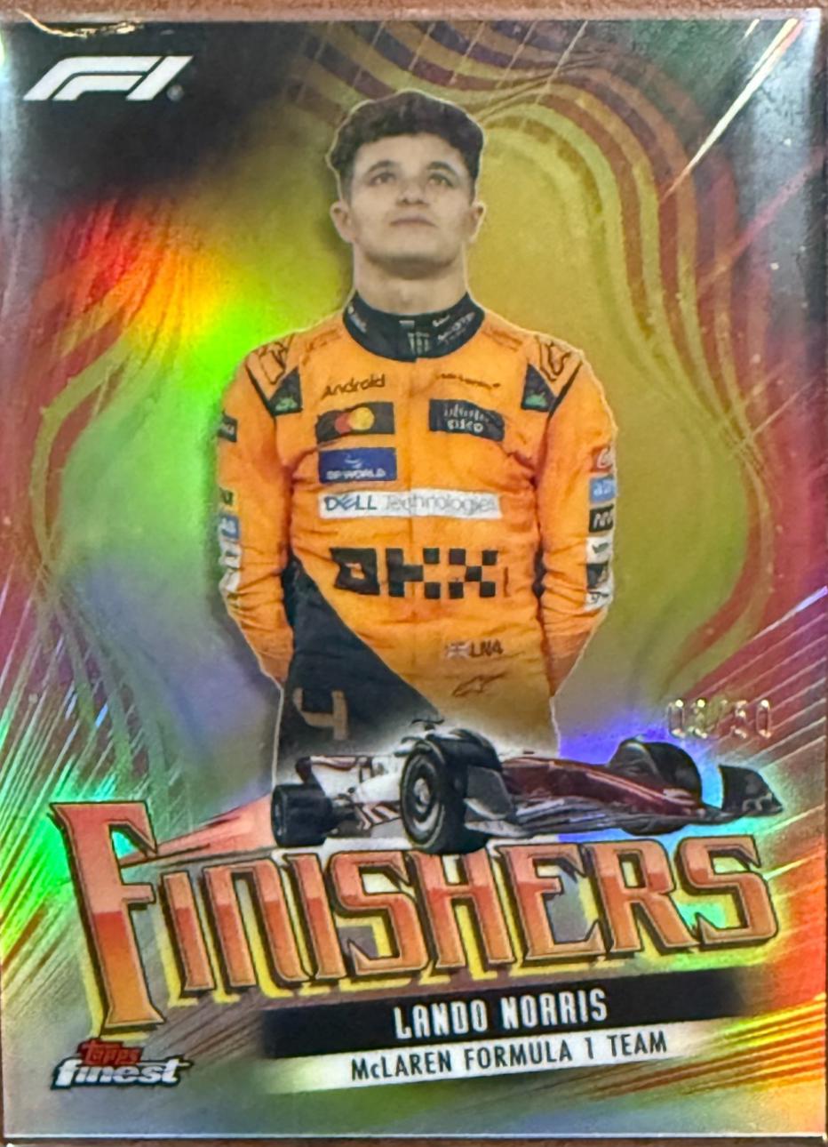 Lando Norris #FIN-4 Racing Cards 2024 Topps Finest Formula 1 Finishers