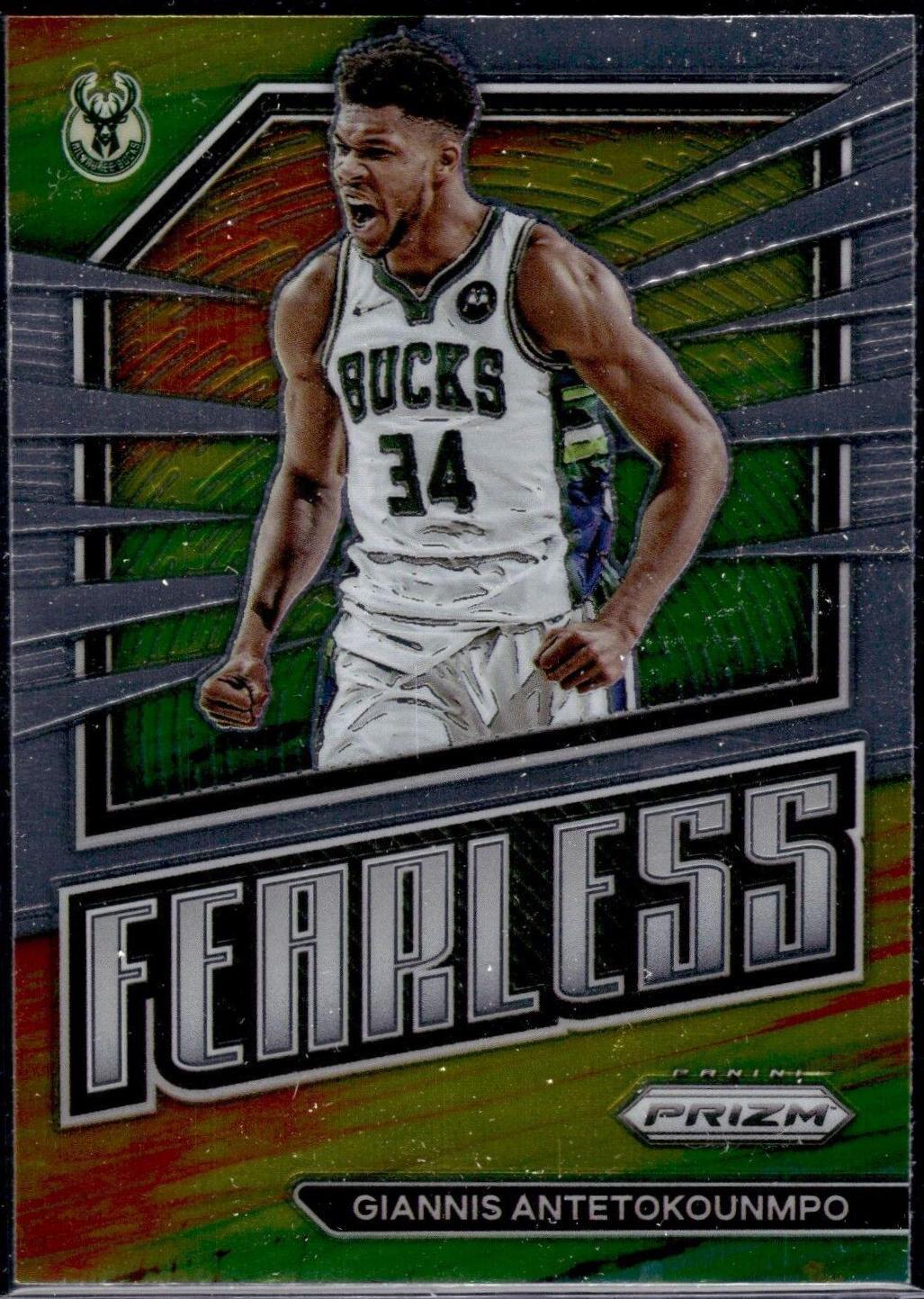 Giannis Antetokounmpo #1 Basketball Cards 2022 Panini Prizm Fearless