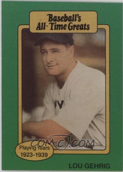 Lou Gehrig Baseball Cards 1987 Hygrade All Time Greats
