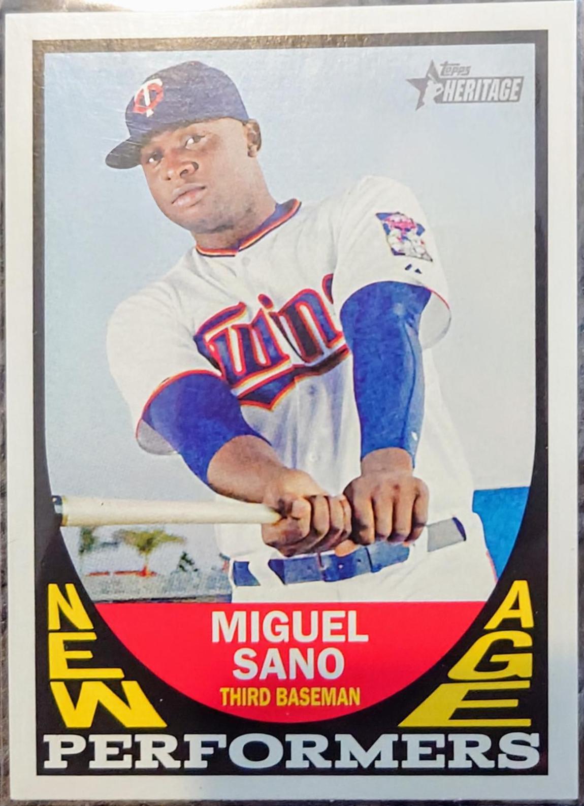 2016 Topps Heritage New Age Performers Miguel Sano #NAP-MSA Baseball Cards 2016 Topps Heritage New Age Performers