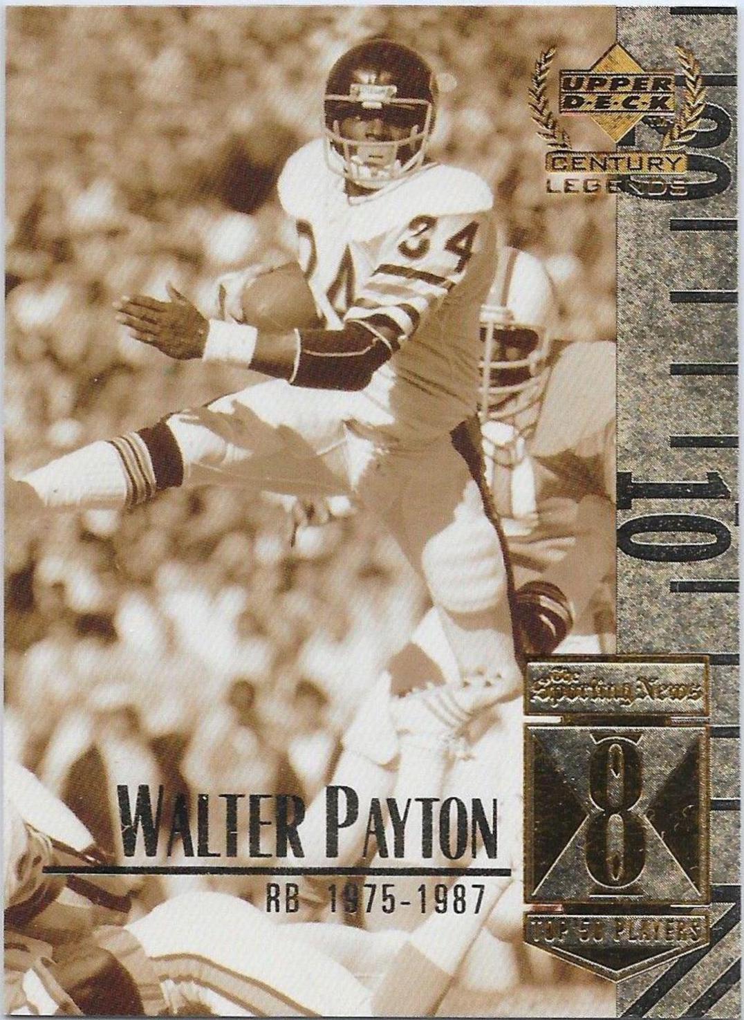 Walter Payton #8 Football Cards 1999 Upper Deck Century Legends