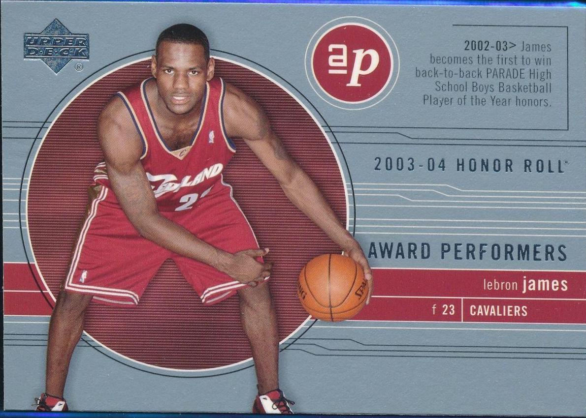 LeBron James #AP1 Basketball Cards 2003 Upper Deck Honor Roll Award Performers