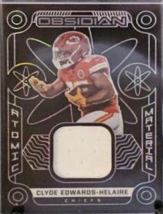 Clyde Edwards Helaire #AM-CEH Football Cards 2022 Panini Obsidian Atomic Material