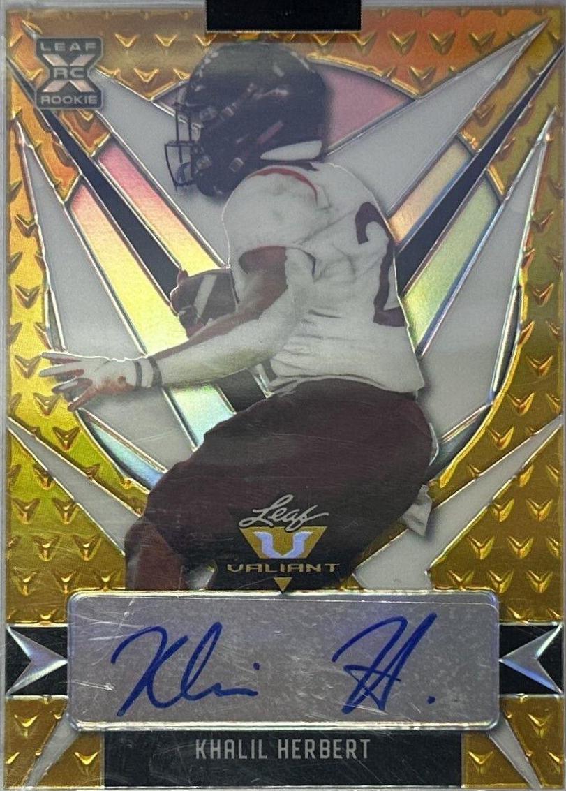 Khalil Herbert #BA-KH2 Football Cards 2021 Leaf Draft Autograph