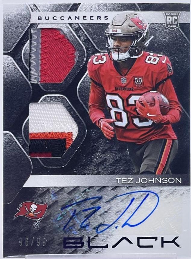 Tez Johnson #35 2025 Panini Black Football Rookie Patch Autographs