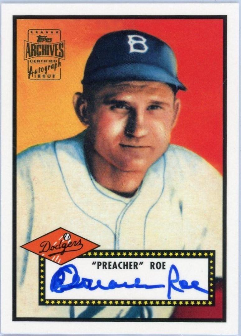 Preacher Roe #23 Baseball Cards 2001 Topps Archives Autographs