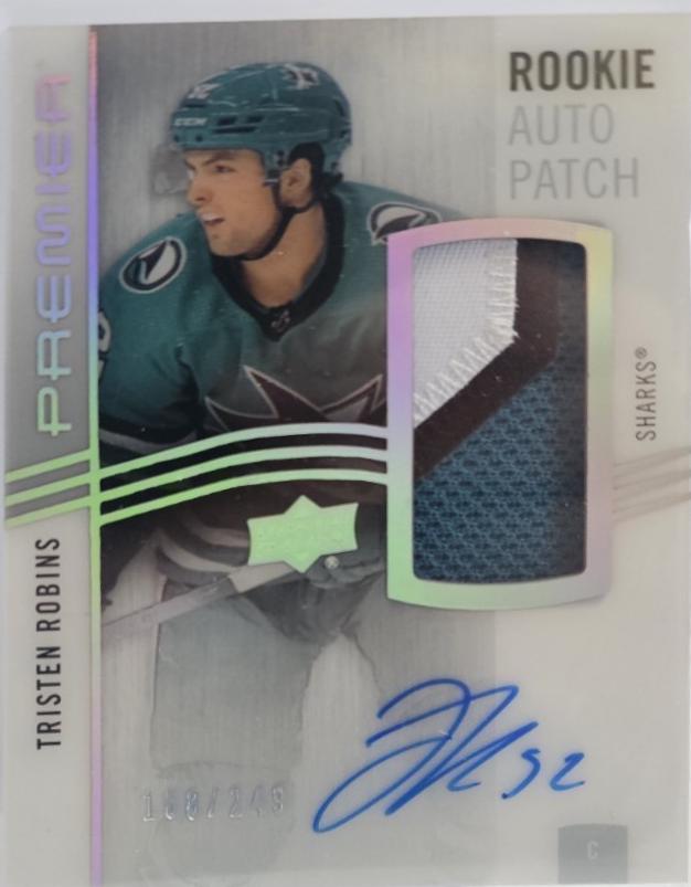 Tristen Robins #AR-TR 2023 Upper Deck Premier Acetate Rookie Auto Patch Hockey