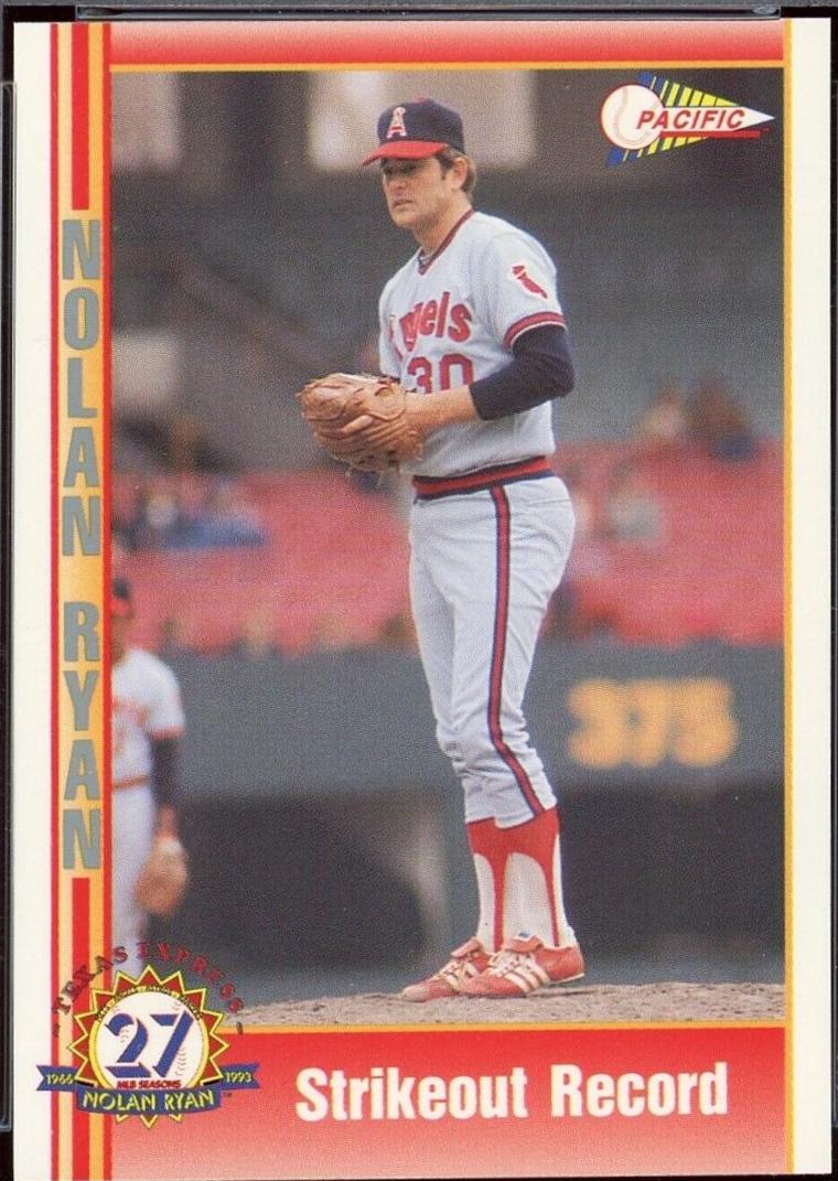 Strikeout Record #129 Baseball Cards 1993 Pacific Nolan Ryan 27th Season