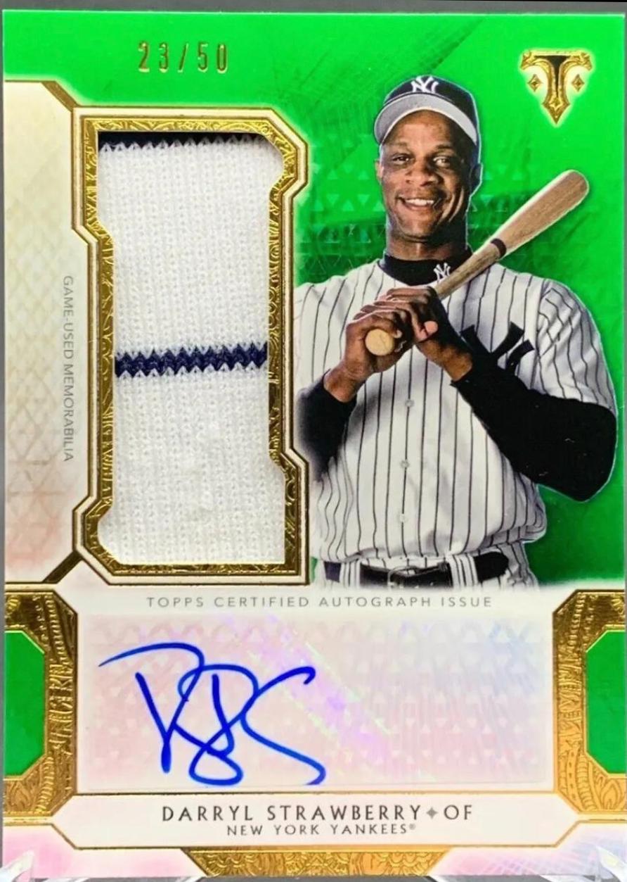 Darryl Strawberry #UAJR-DT Baseball Cards 2018 Topps Triple Threads Autograph Relic