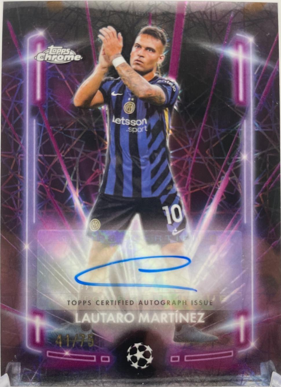 Lautaro Martinez #BLA-LM 2024 Topps Chrome UEFA Black Lazer Autograph