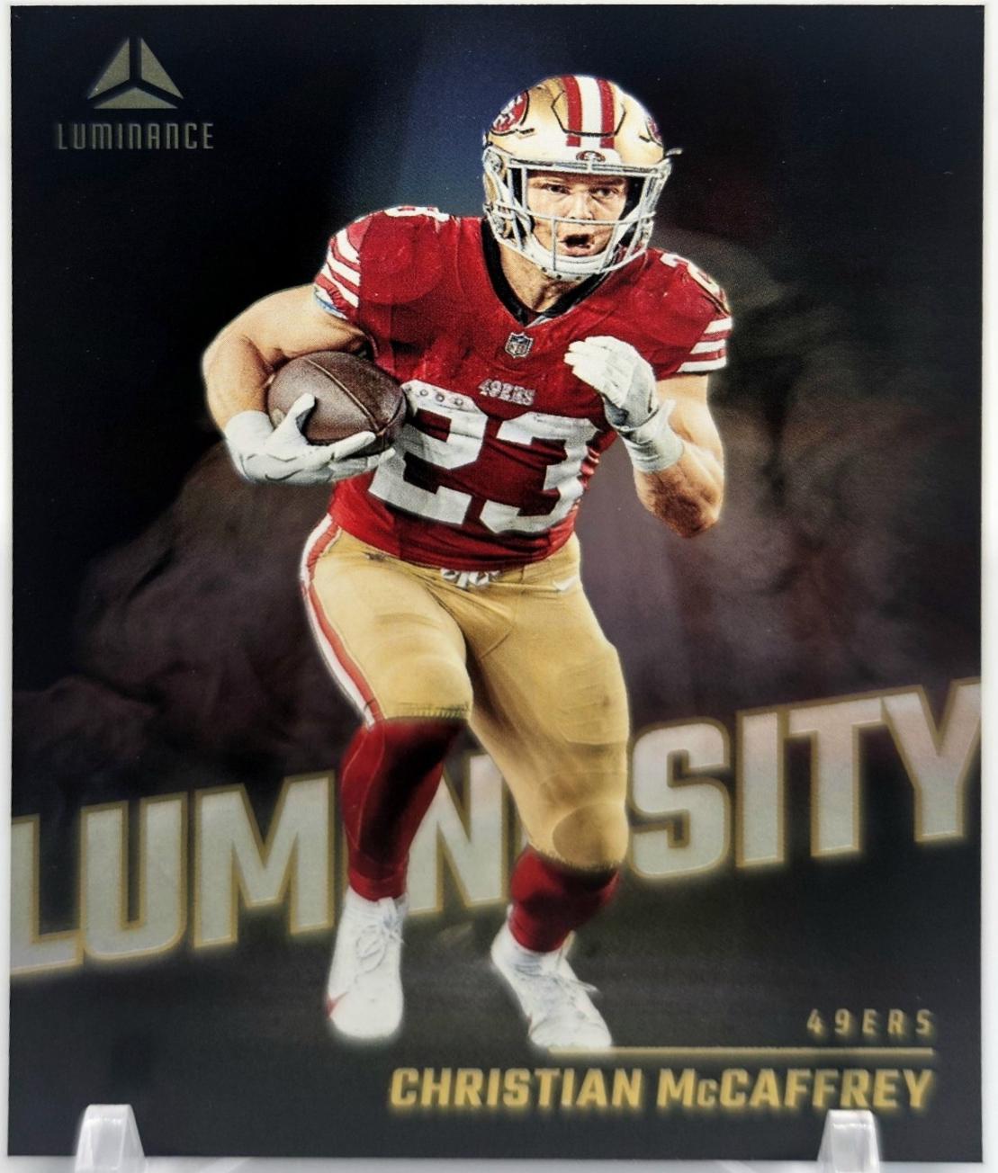 Christian McCaffrey #LUM-CMY Football Cards 2024 Panini Luminance Luminosity