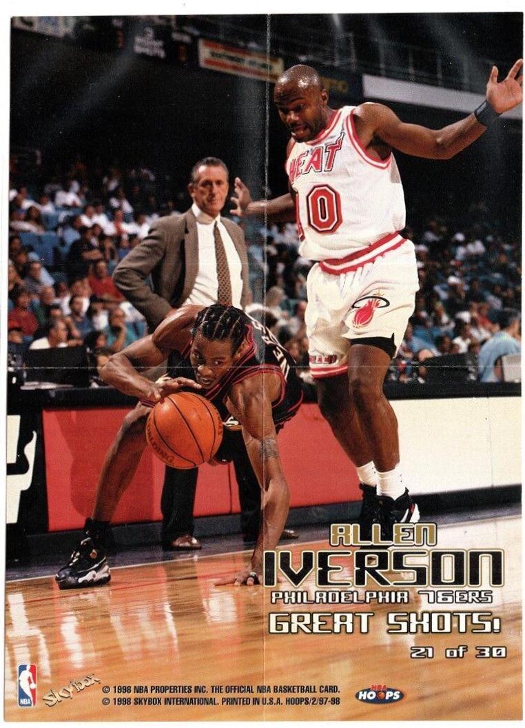 Allen Iverson #21 Basketball Cards 1997 Hoops Great Shots