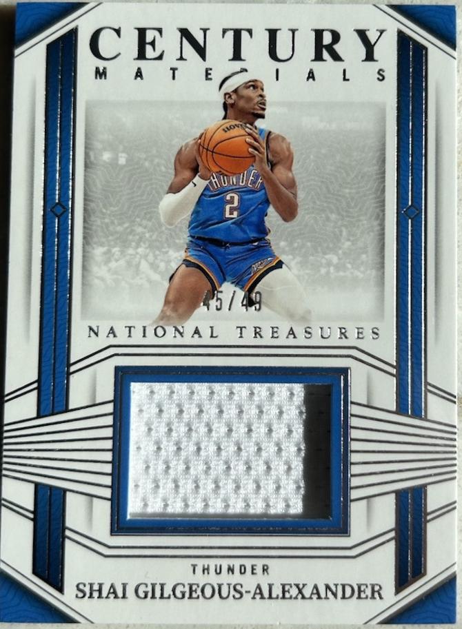 Shai Gilgeous-Alexander #CM-SGA Basketball Cards 2023 Panini National Treasures Century Materials