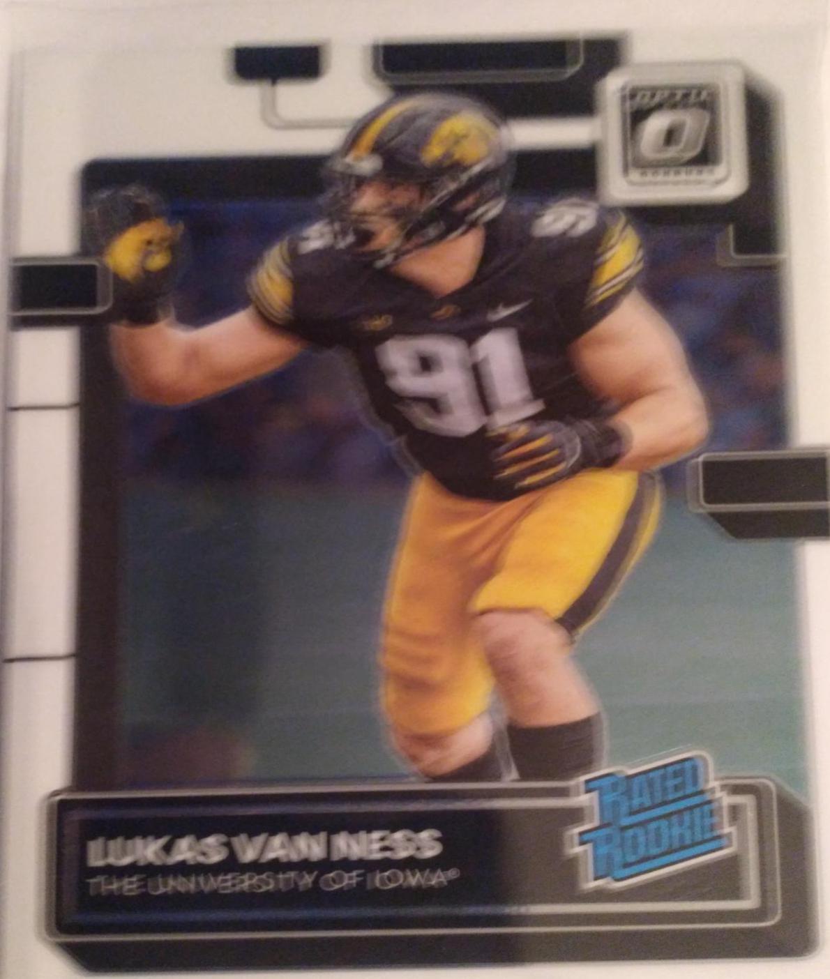 Lukas Van Ness #9 Football Cards 2023 Panini Chronicles Draft Picks Donruss Optic Rated Rookie