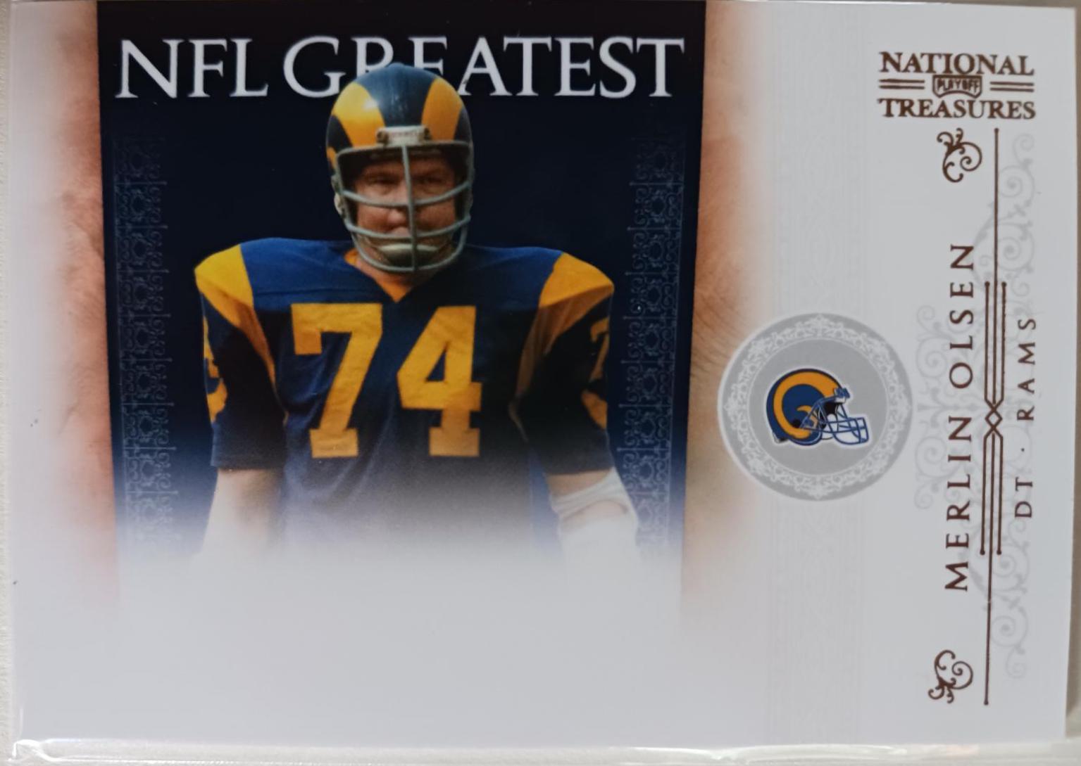 Merlin Olsen #12 Football Cards 2010 Playoff National Treasures NFL Greatest