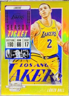 Lonzo Ball Gold #2 Basketball Cards 2018 Panini Contenders Optic