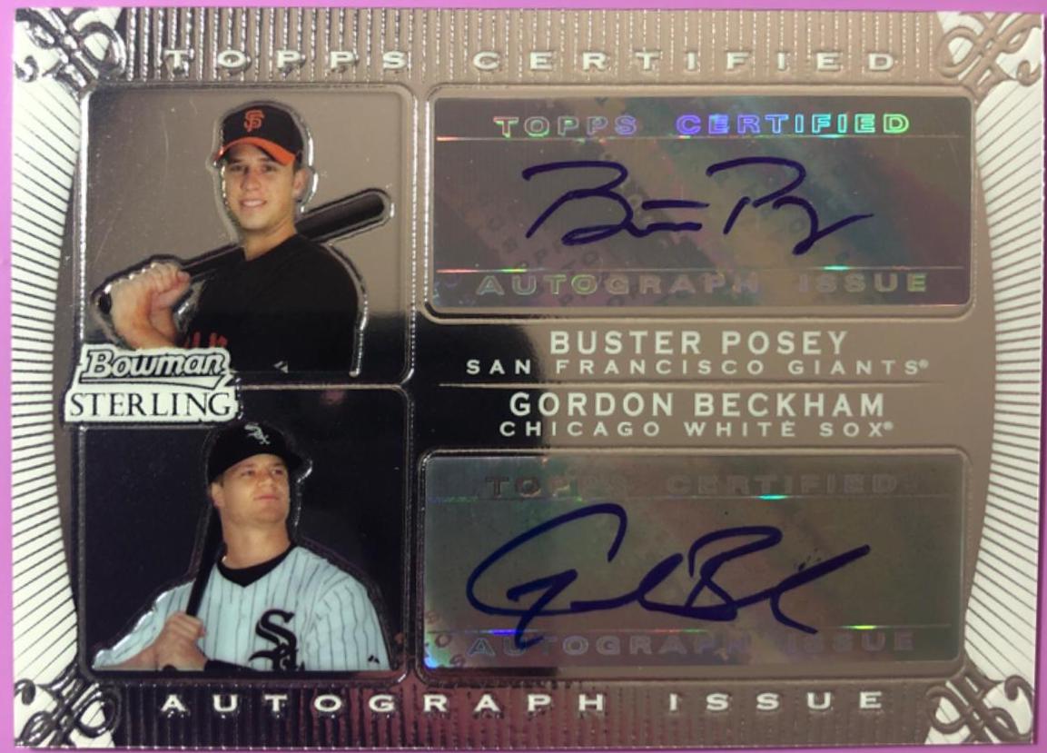 Buster Posey #DA-BPGB Baseball Cards 2009 Bowman Sterling Dual Autograph