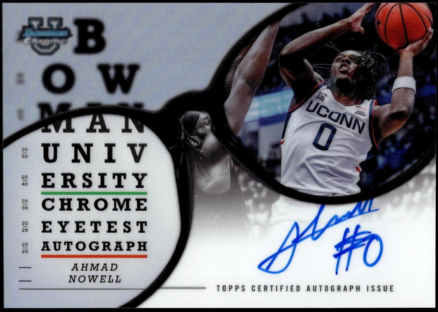 Ahmad Nowell #ETA-ANO Basketball Cards 2024 Bowman Chrome University Eye Test Autograph