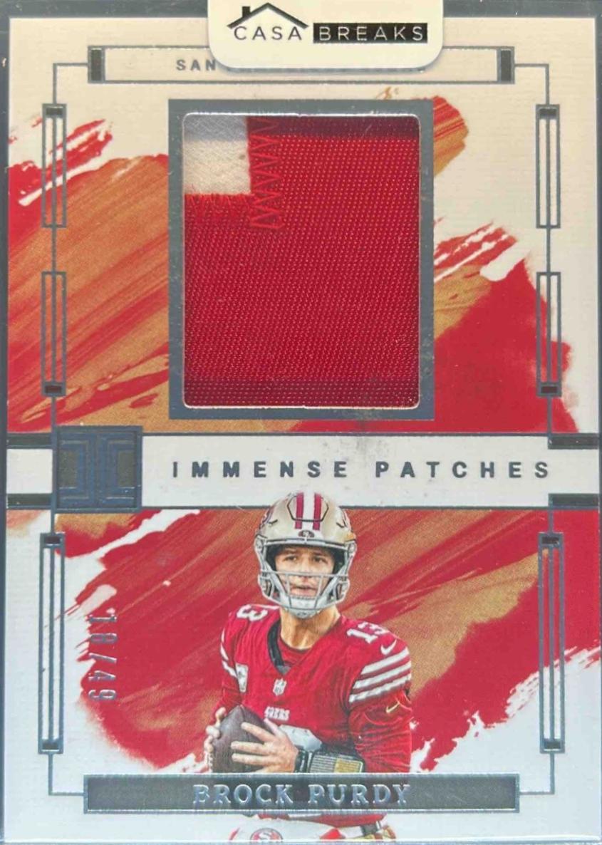 Brock Purdy #3 Football Cards 2024 Panini Impeccable Immense Patch