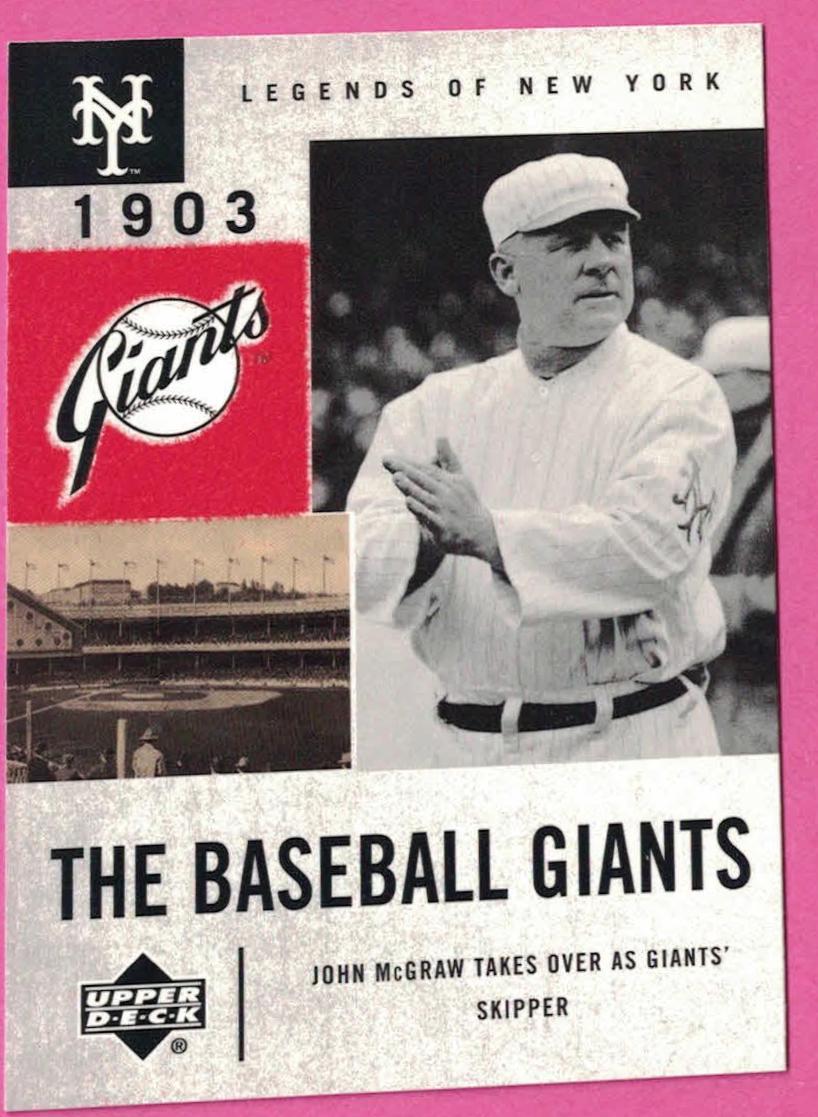 JOHN McGRAW #43 Baseball Cards 2001 Upper Deck Legends of NY