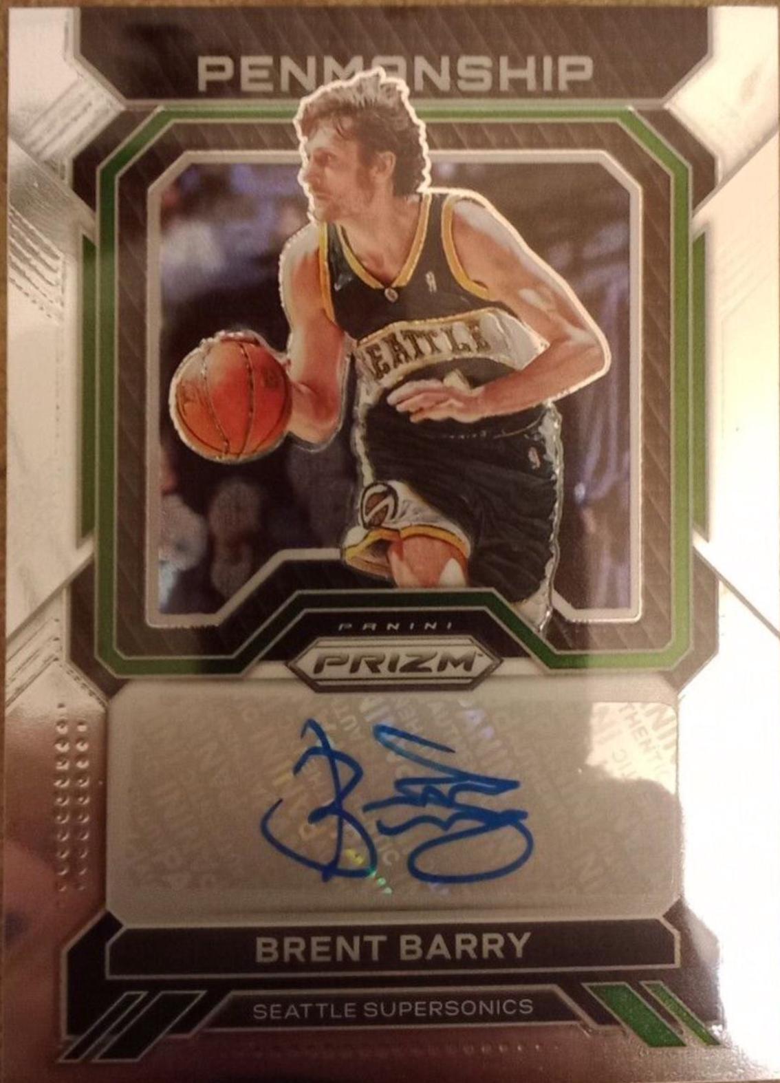 Brent Barry #PNM-BRB Basketball Cards 2022 Panini Prizm Penmanship Autographs