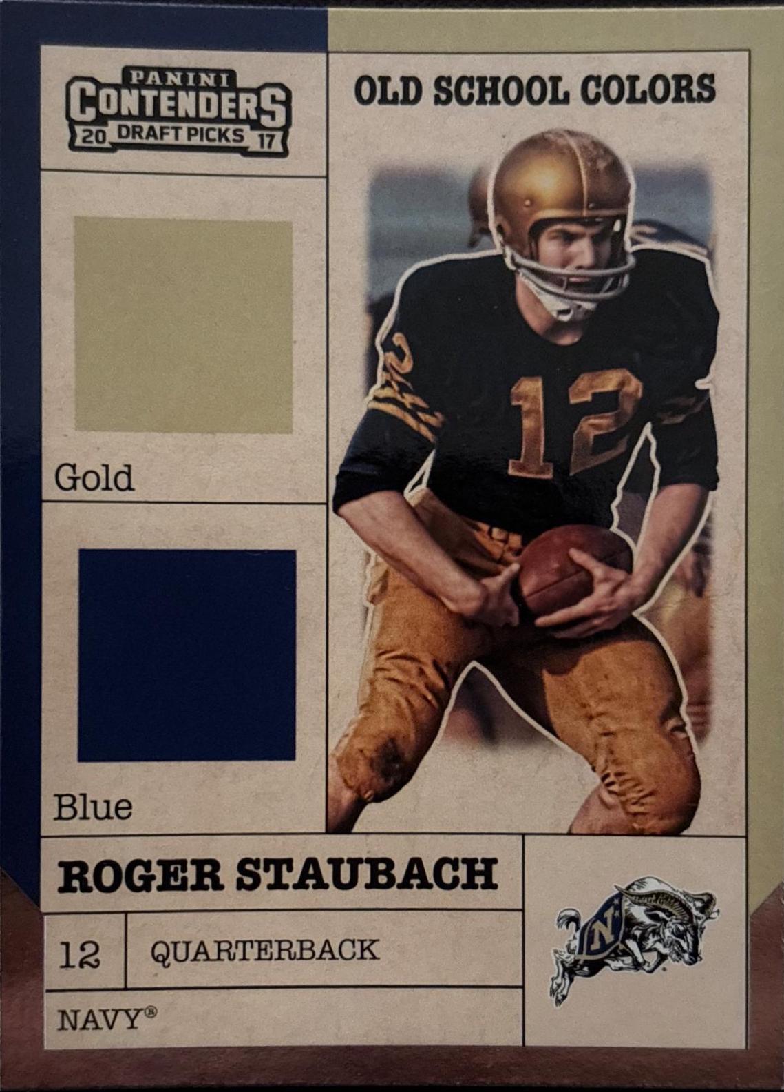 Roger Staubach #15 Football Cards 2017 Panini Contenders Draft Picks Old School Colors