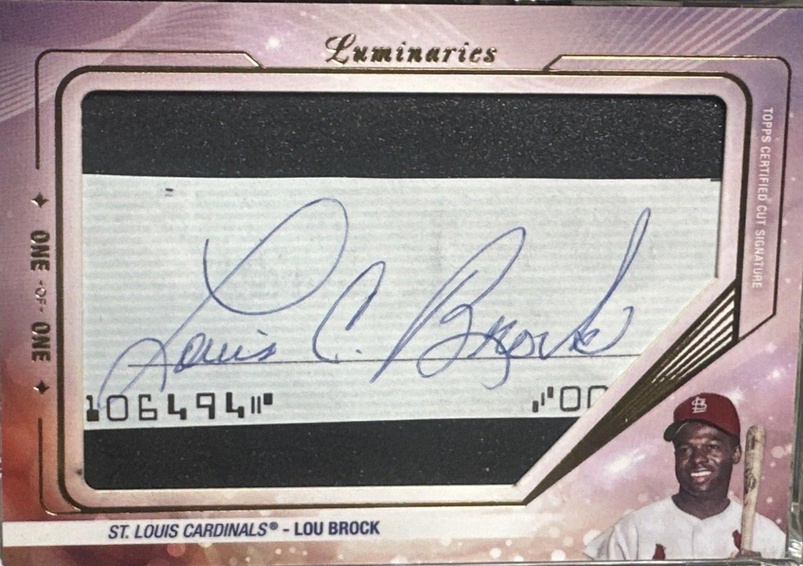 Lou Brock #CS-LB Baseball Cards 2024 Topps Luminaries Cut Signature