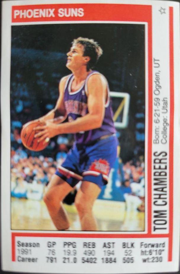 Tom Chambers #26 Basketball Cards 1991 Panini Sticker