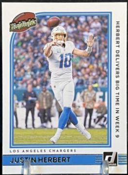Justin Herbert #H-JH Football Cards 2022 Panini Donruss Highlights