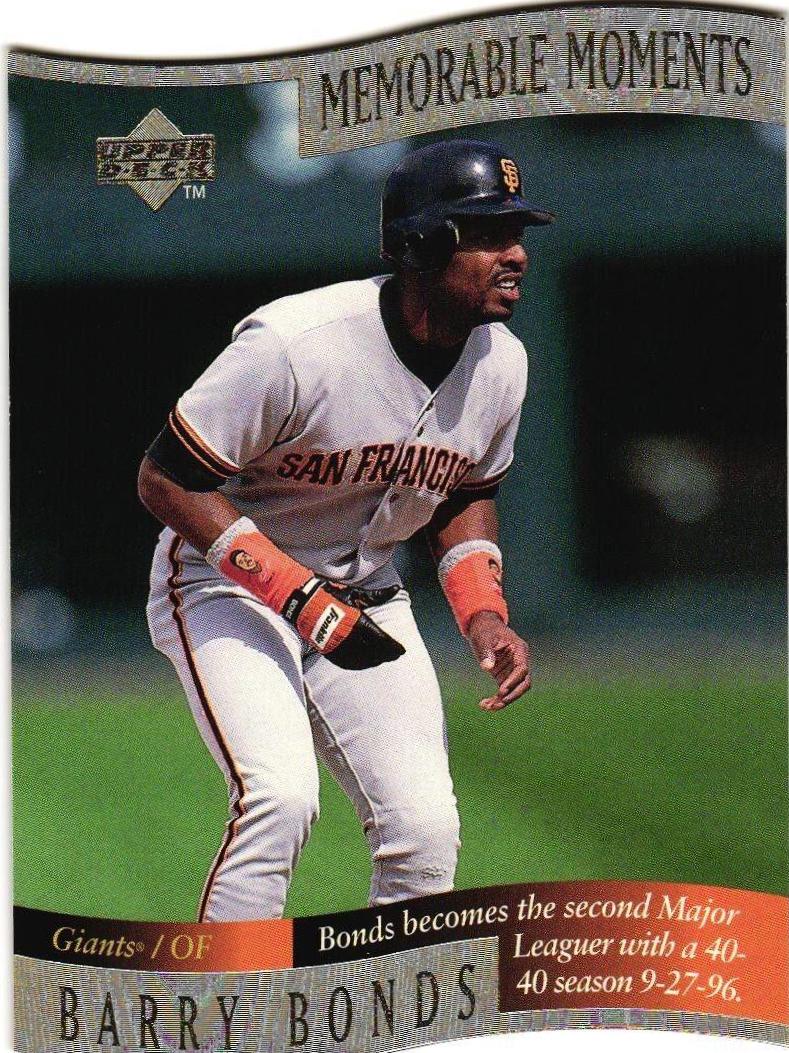 Barry Bonds #8 Baseball Cards 1997 Upper Deck Memorable Moments