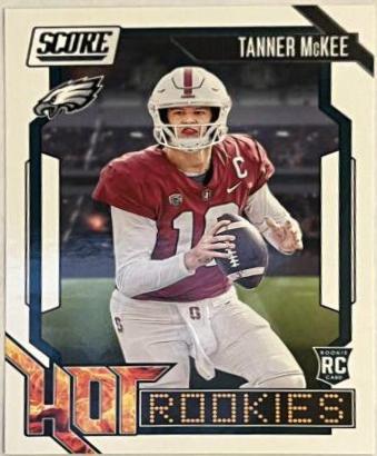 Tanner McKee #4 Football Cards 2023 Panini Score Hot Rookies