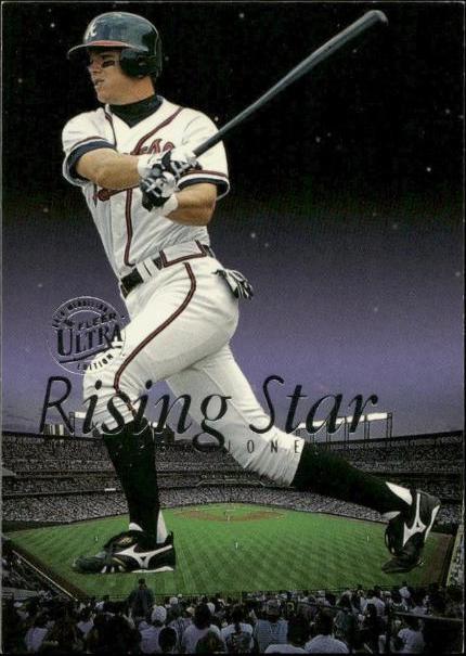 Chipper Jones [Gold Medallion} #6 Baseball Cards 1996 Ultra Rising Star