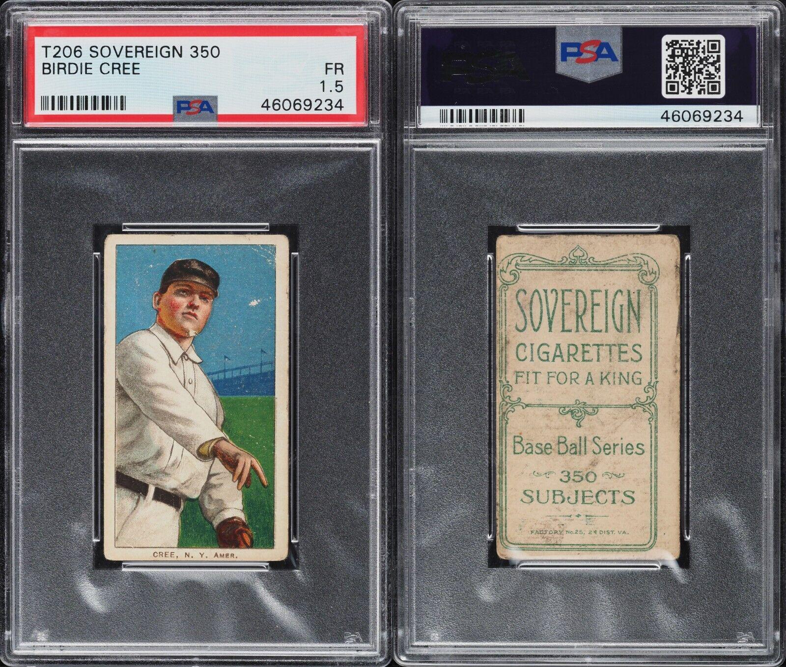 Birdie Cree #NNO Baseball Cards 1909 T206 Sovereign 350