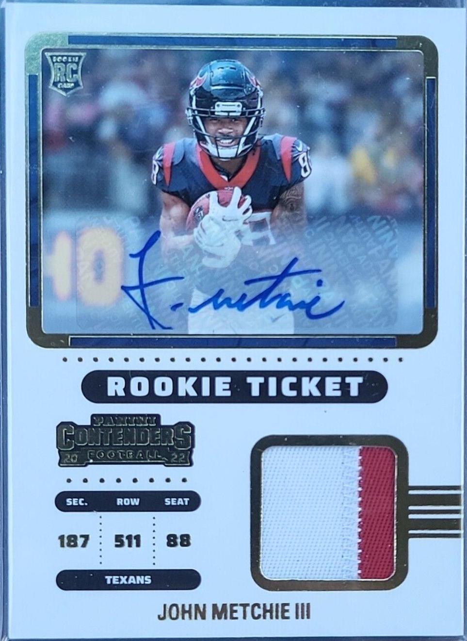 John Metchie III #RTS-JME Football Cards 2022 Panini Contenders Optic Rookie Patch Autographs