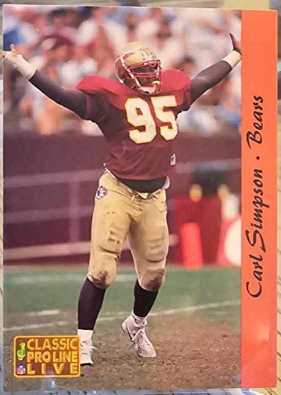 Carl Simpson #31 1993 Classic Pro Line Live Football
