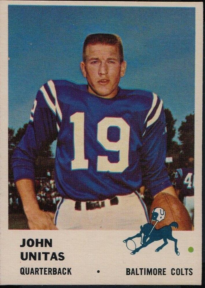 John Unitas #30 Football Cards 1961 Fleer