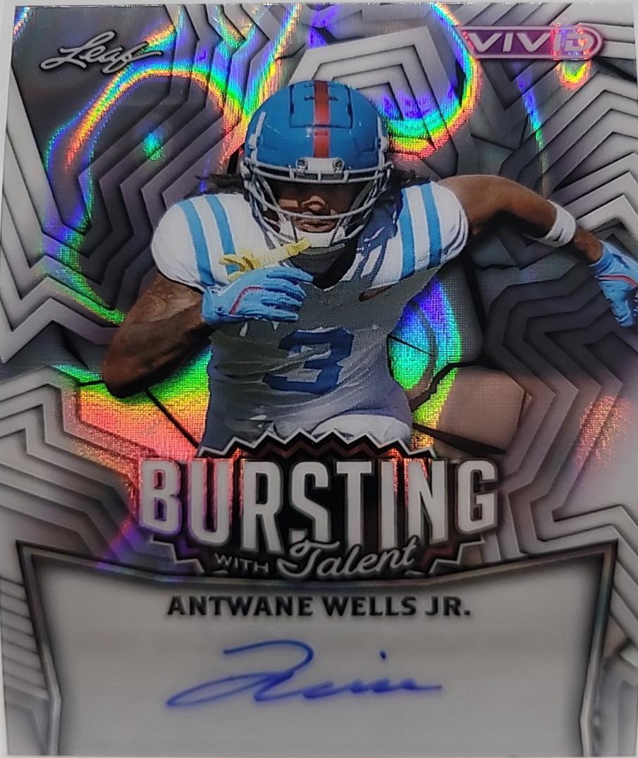 Antwane Wells Jr. #TA-AWJ 2025 Leaf Vivid Football Bursting With Talent Autographs