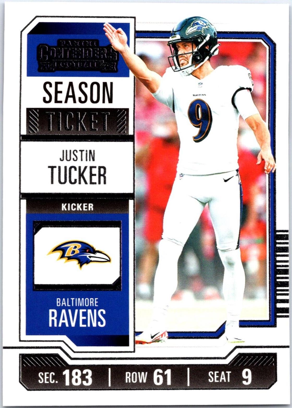Justin Tucker #7 Football Cards 2023 Panini Contenders